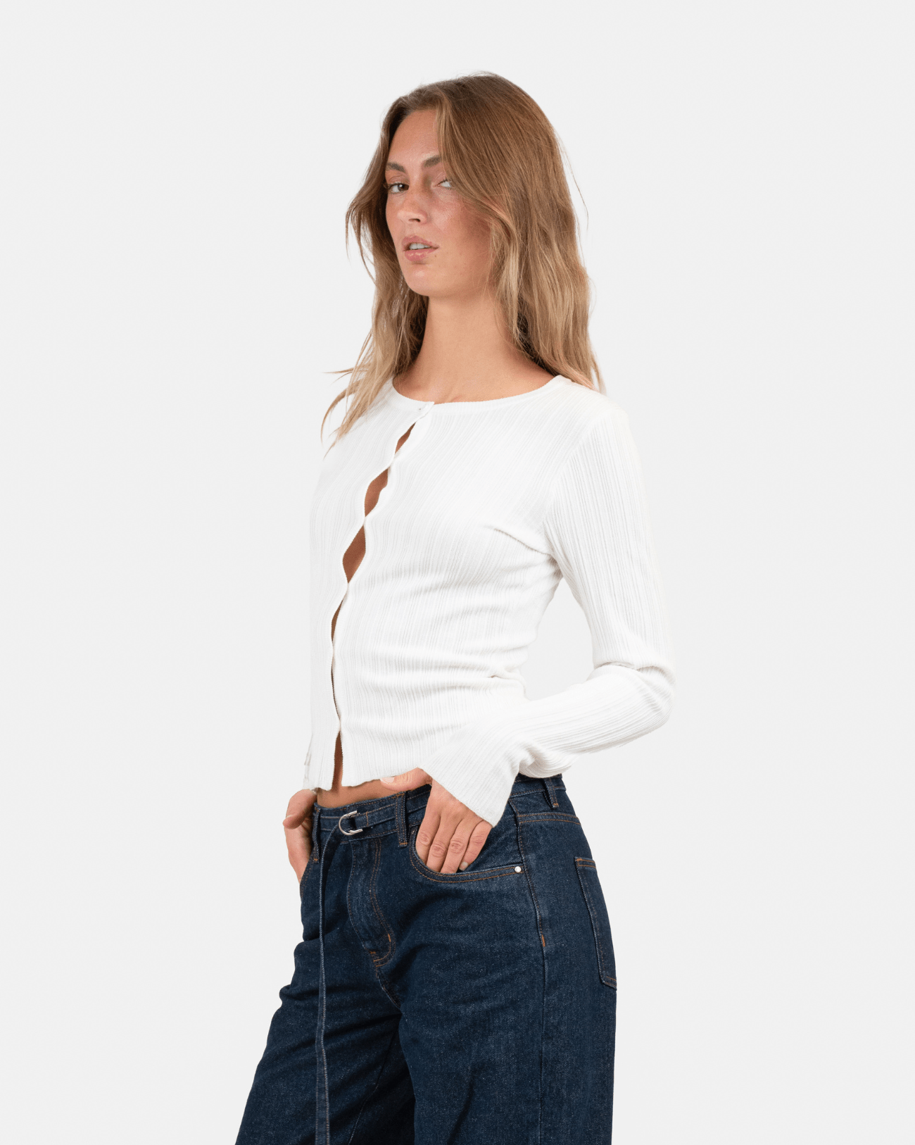 Buttoned LS Top Hvid | Skagen - clothing.dk